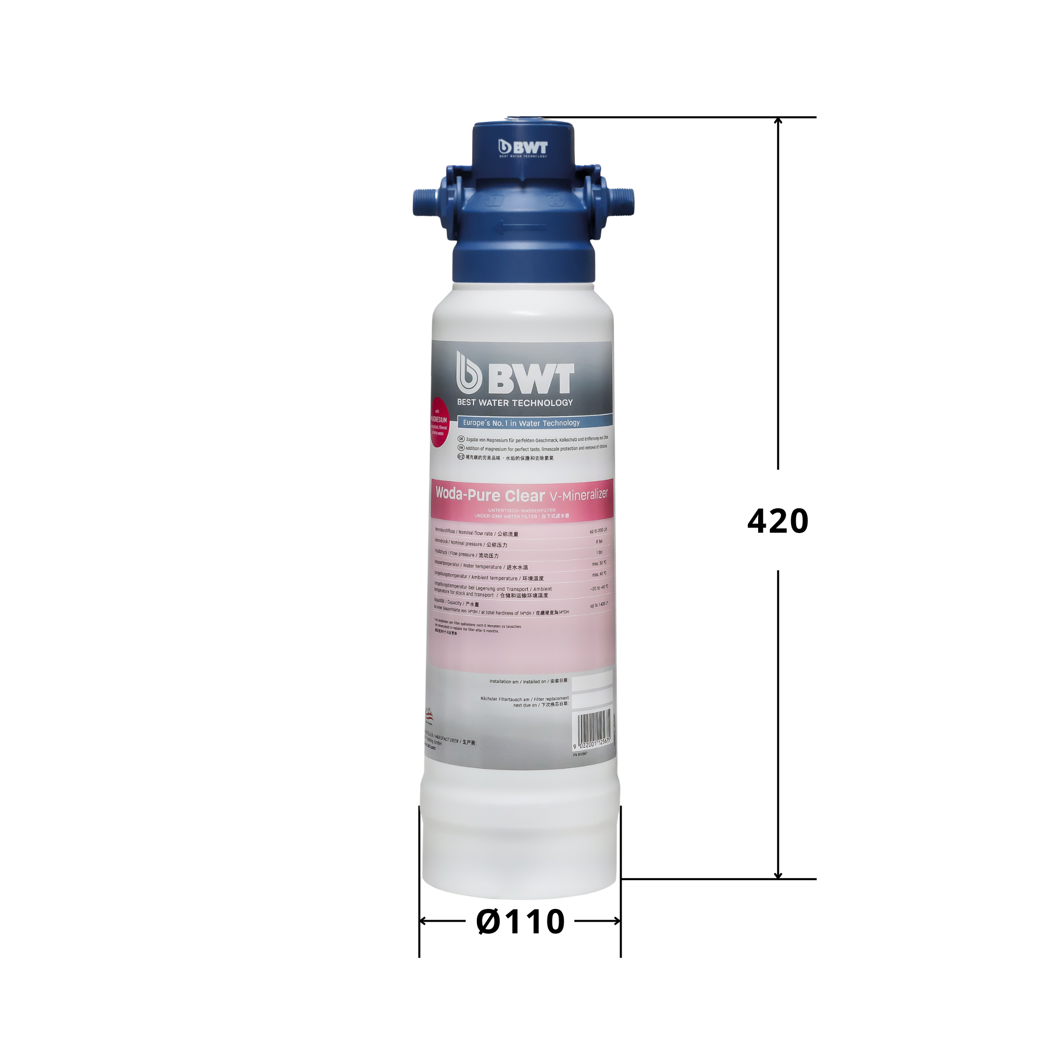 BWT BWT WODA-PURE CLEAR V MINERALIZER 12567 dimensions