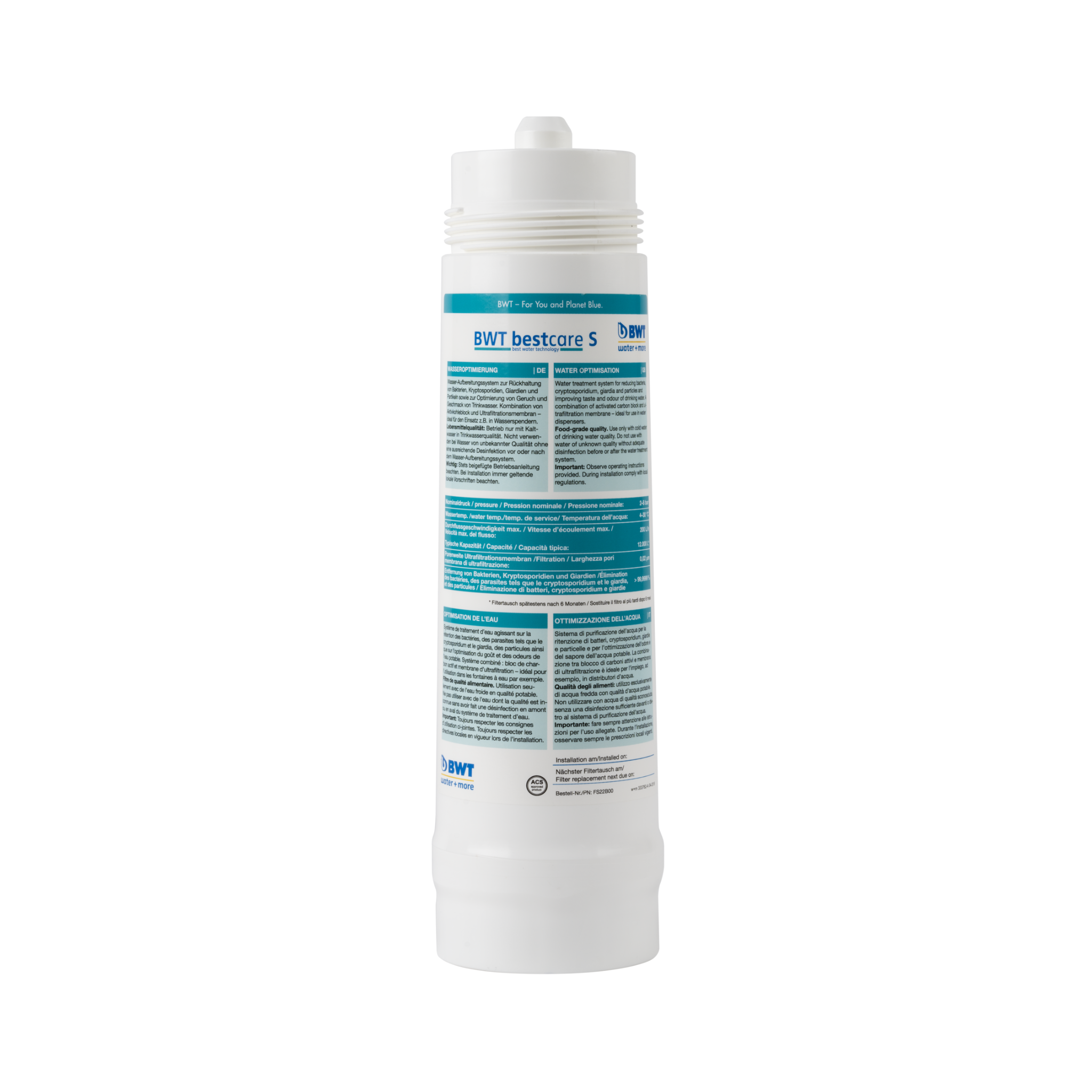 BWT Bestcare S | FS22B00A00 | 12 000 L / 6 months | Germ protection with activated carbon