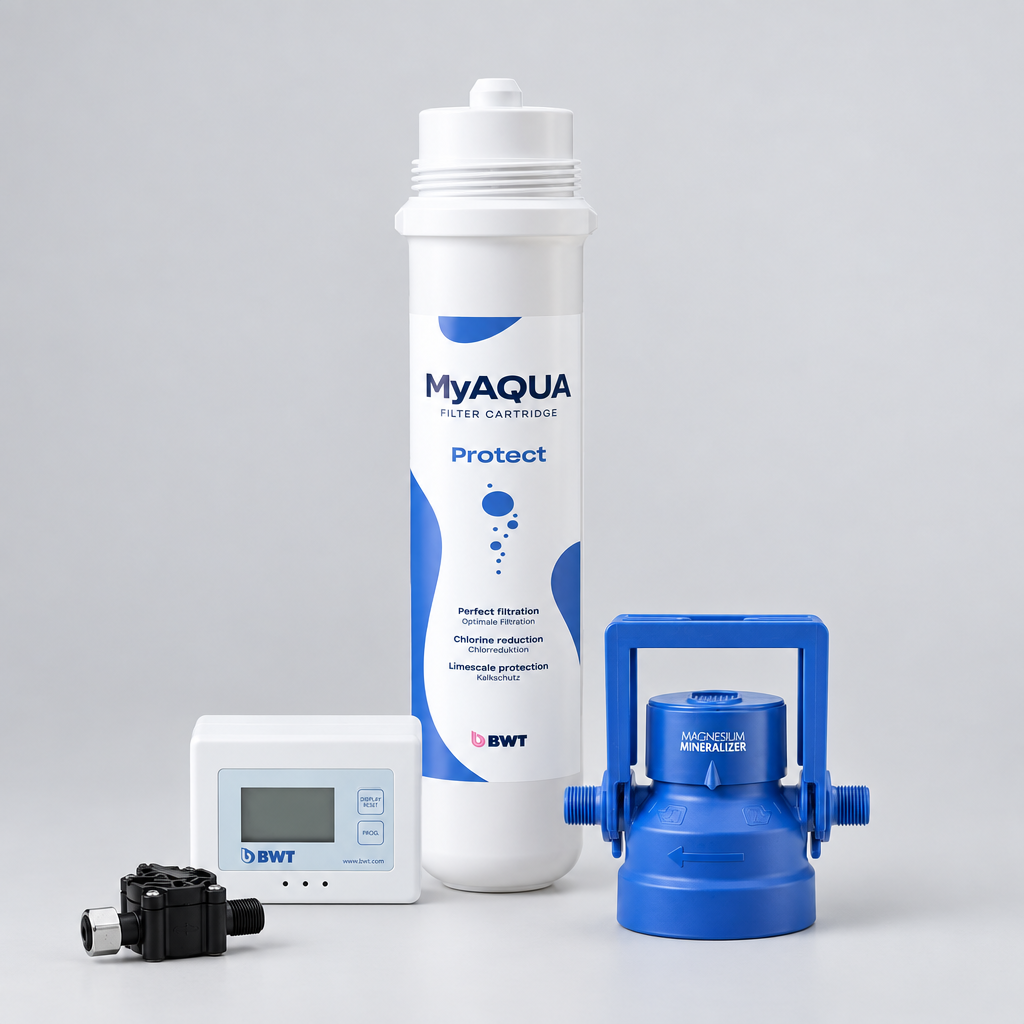 BWT MyAQUA Protect Starter kit with filyter head, AQA monitor and filter cartridge!