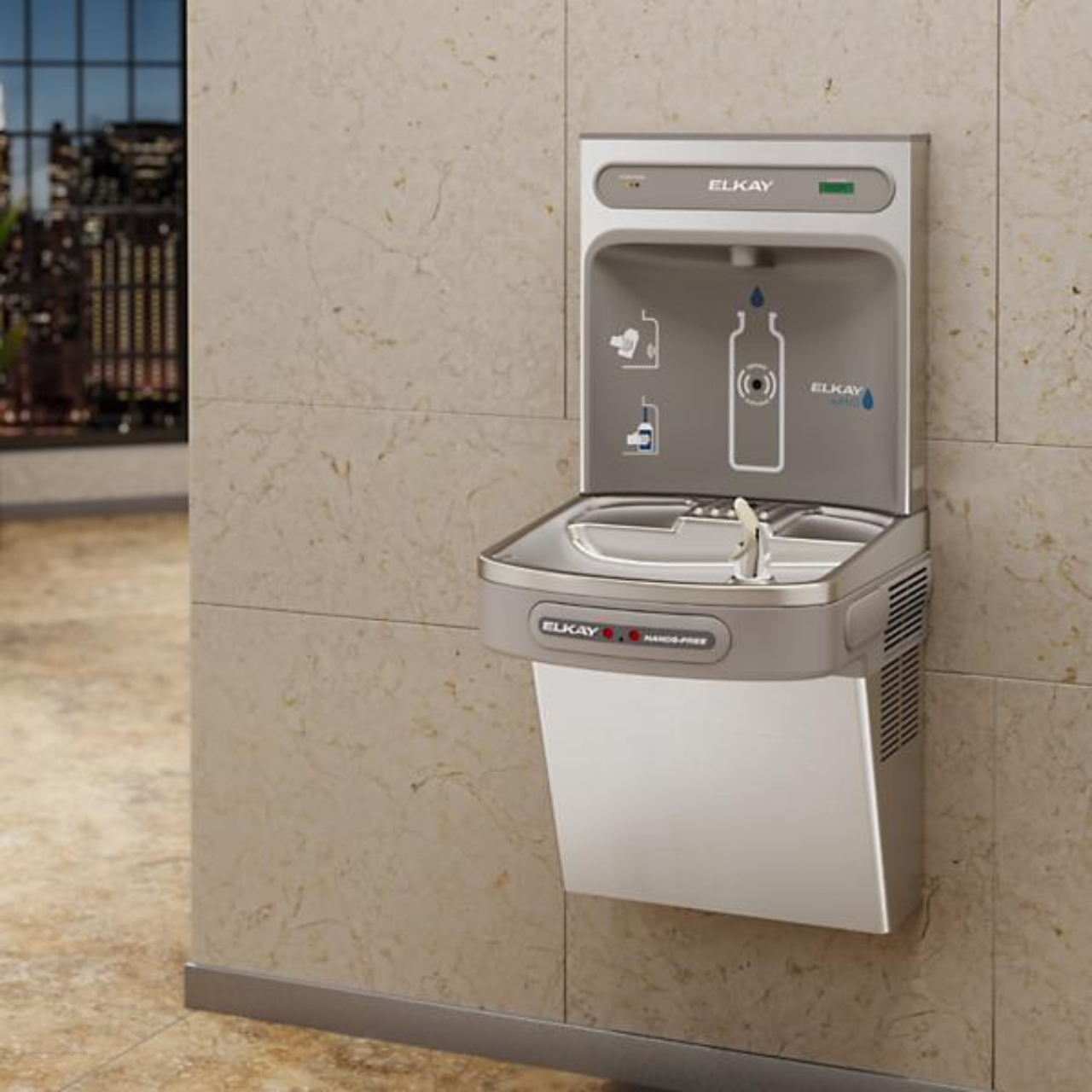 LZO8WSS2KN | Elkay EZH2O Hands Free Activation Bottle Filling Station with Single ADA Cooler Filtered Refrigerated Stainless 220V