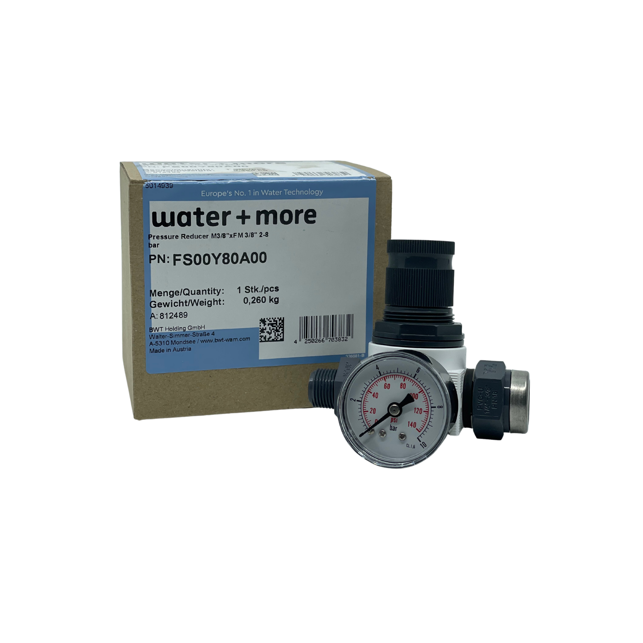 BWT pressure reducer FM 3/8“ x M 3/8“, incl. manometer | FS00Y80A00