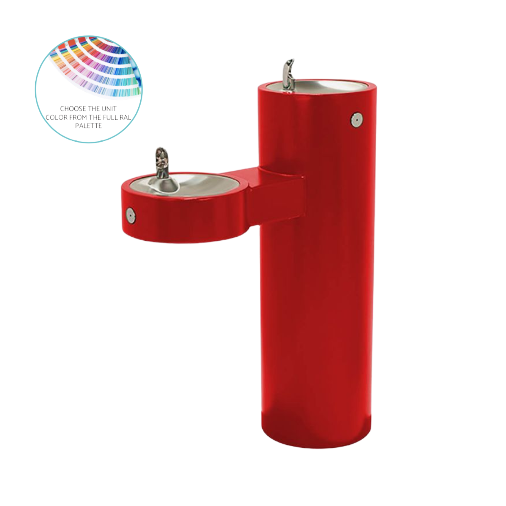 Murdock GRM | 142.500.310 | Bi-Level, Pedestal Outdoor Drinking Fountain - ADA, Stainless Steel