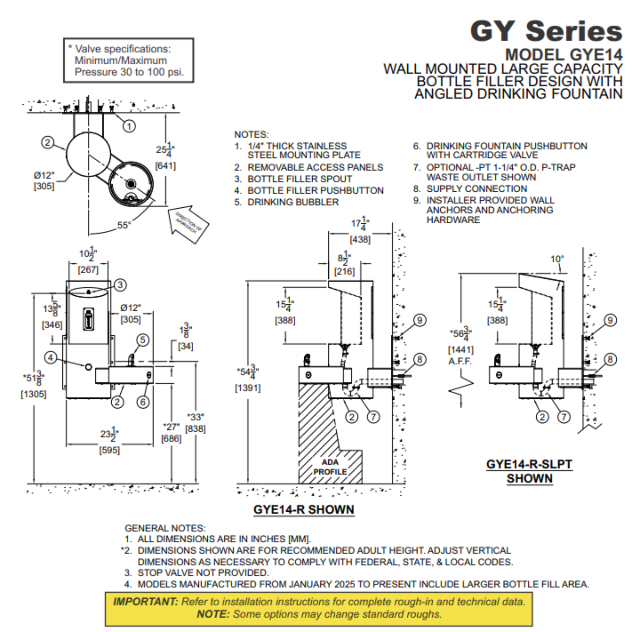 Murdock GYE14 | 142.400.214 | Pedestal Mounted Bottle Filler with Push Button and Pet fountain