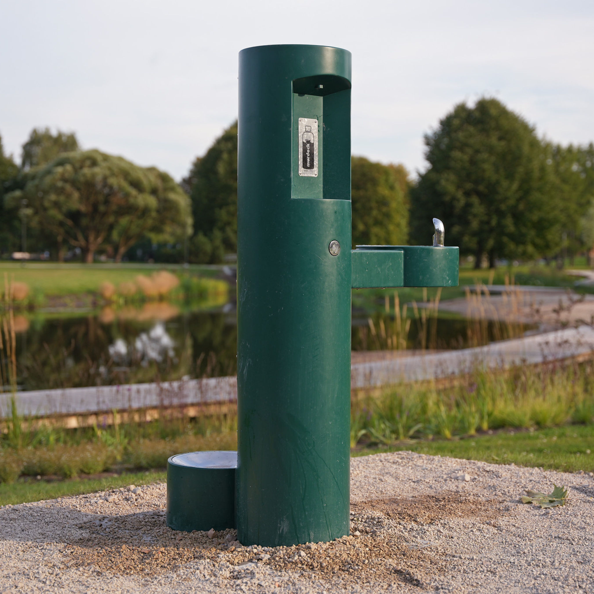 GYM-PF GYM Series Pedestal Mounted Bottle Filler with Drinking Fountain and Pet Fountain