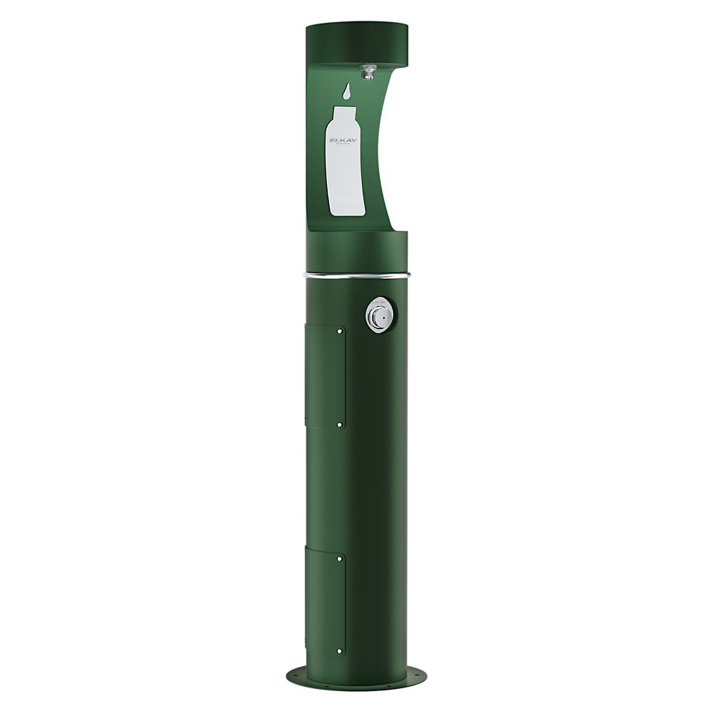 LK4400BFEVG | Elkay Outdoor ezH2O® Bottle Filling Station Pedestal Non-Filtered Non-Refrigerated Evergreen