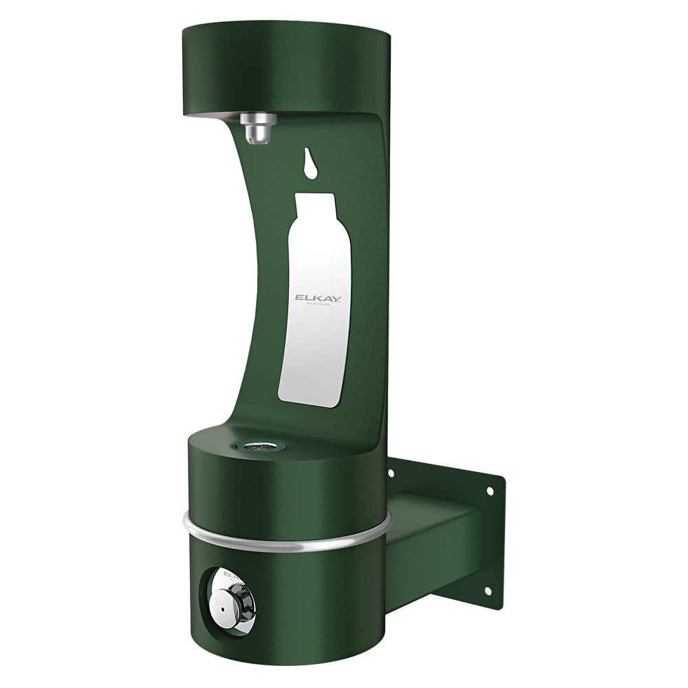 LK4405BFEVG | Elkay Outdoor ezH2O® Single Arm Bottle Filling Station Wall Mount Non-Filtered Non-Refrigerated Evergreen