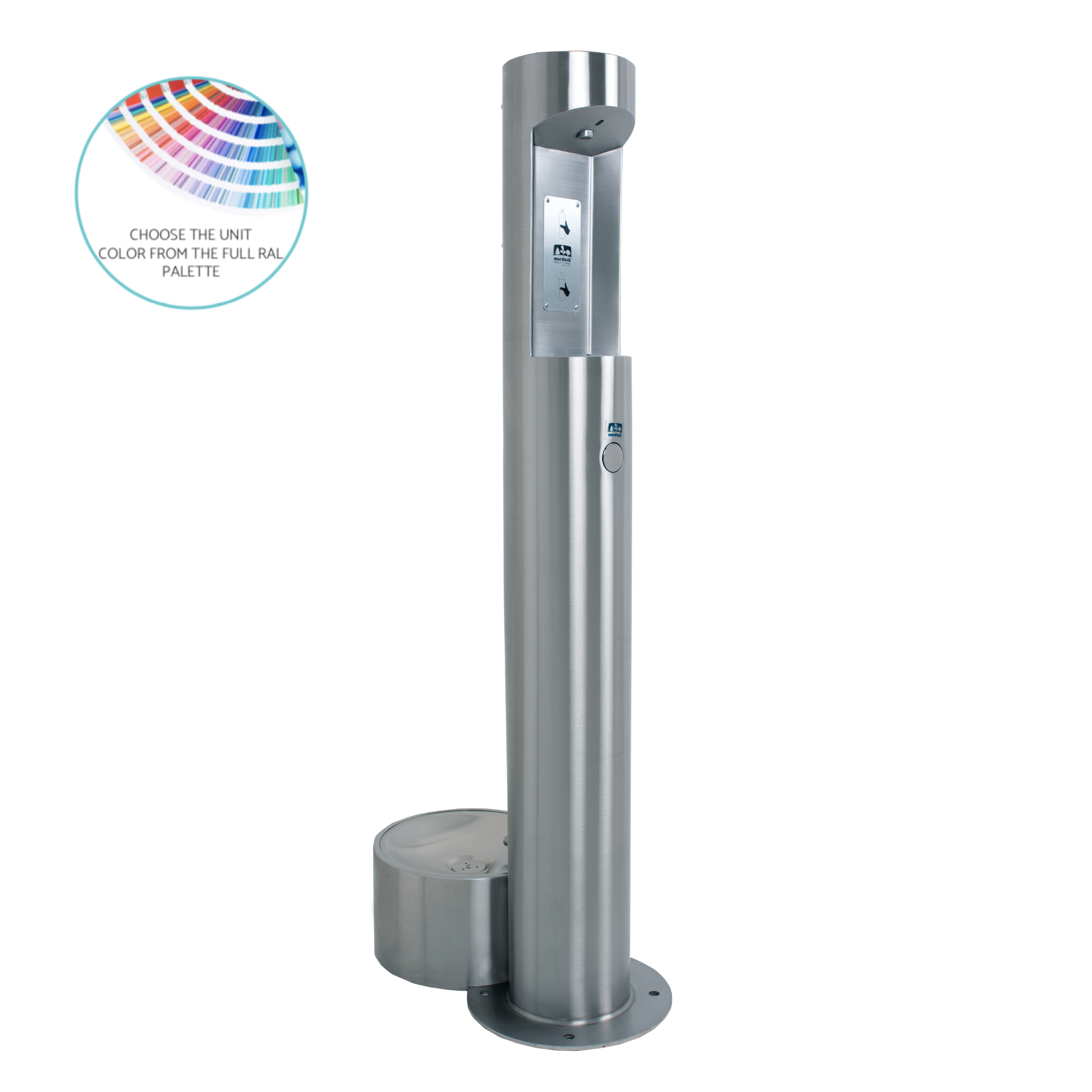 M-OBF-PF | 142.200.105 | Pedestal Mounted Bottle Filler with Push Button and Pet fountain