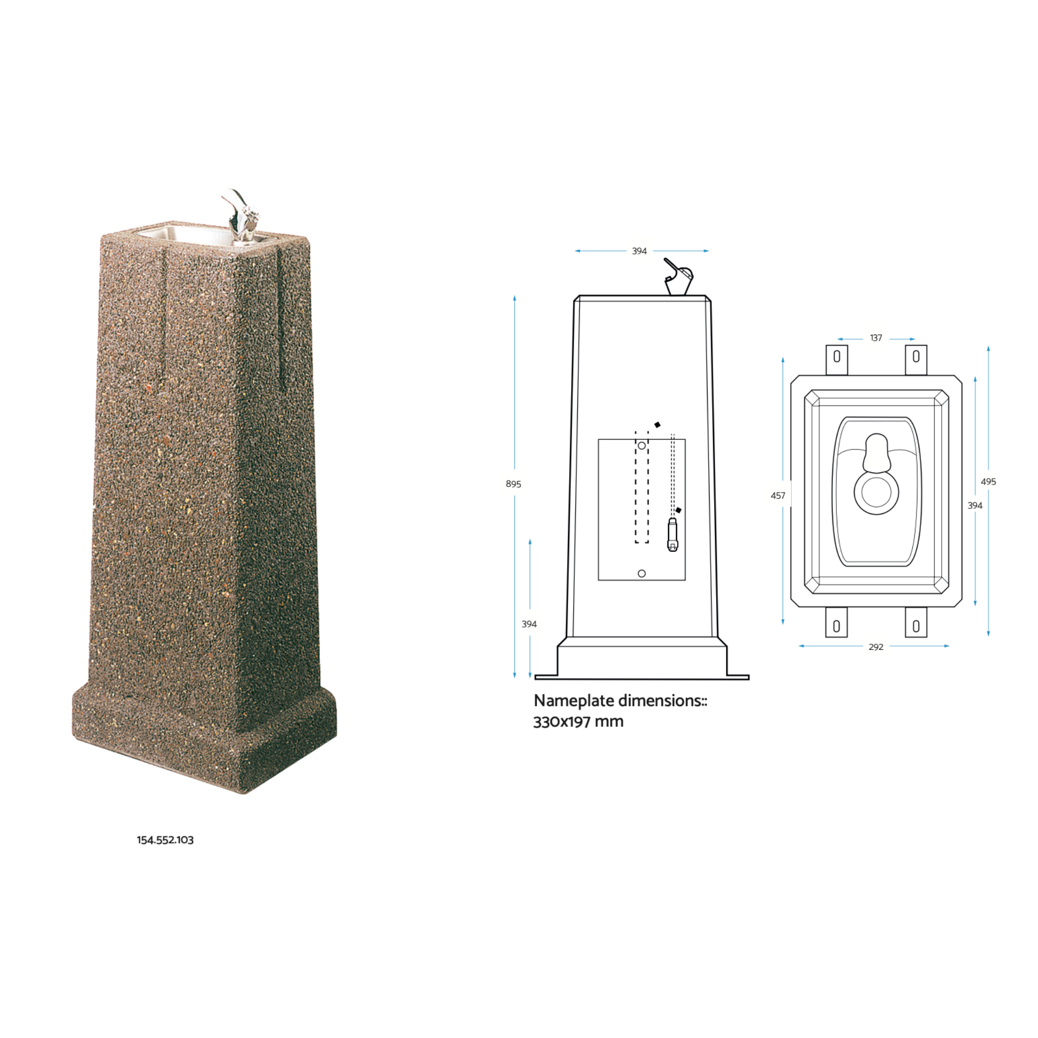 Murdock DF-38 | 154.552.103 | Pedestal drinking fountain TERRACOTTA