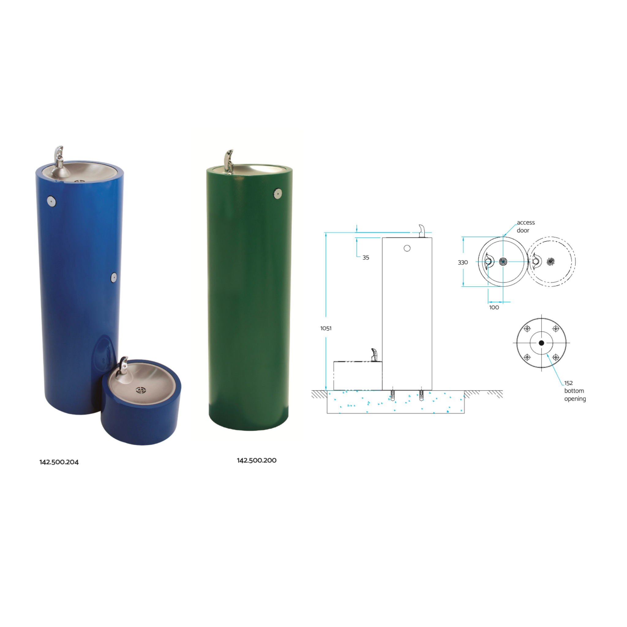 Murdock GRF and GRF-PF | 142.500.200 | 142.500.204 Pedestal_Drinking_Fountain