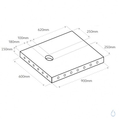 196.960.366. for drinking fountains with pet bowl, 900 x 600 x 100 mm, weight 190 kg