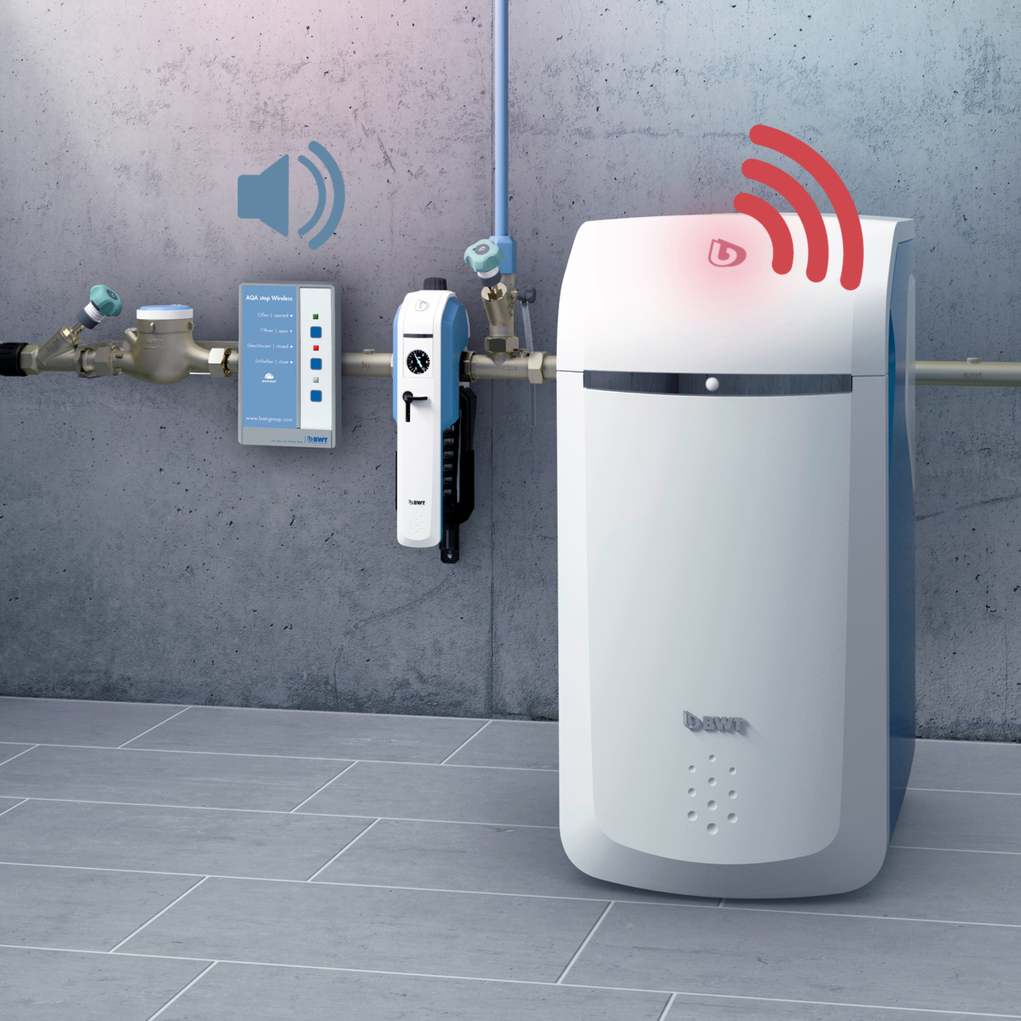 AQA Stop with AQA Guard wireless water sensor