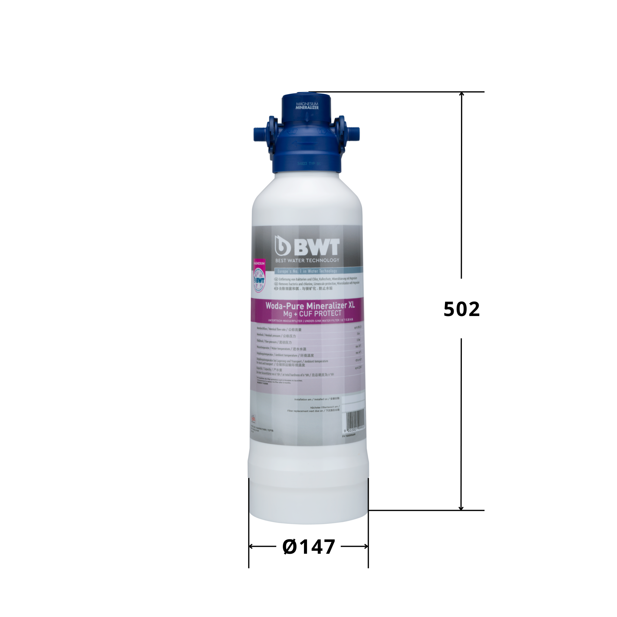 BW260133 5 Dzeramā ūdens filtrs Woda-Pure Mineralizer XL Mg + CUF PROTECT 125595499 | 2 250 L