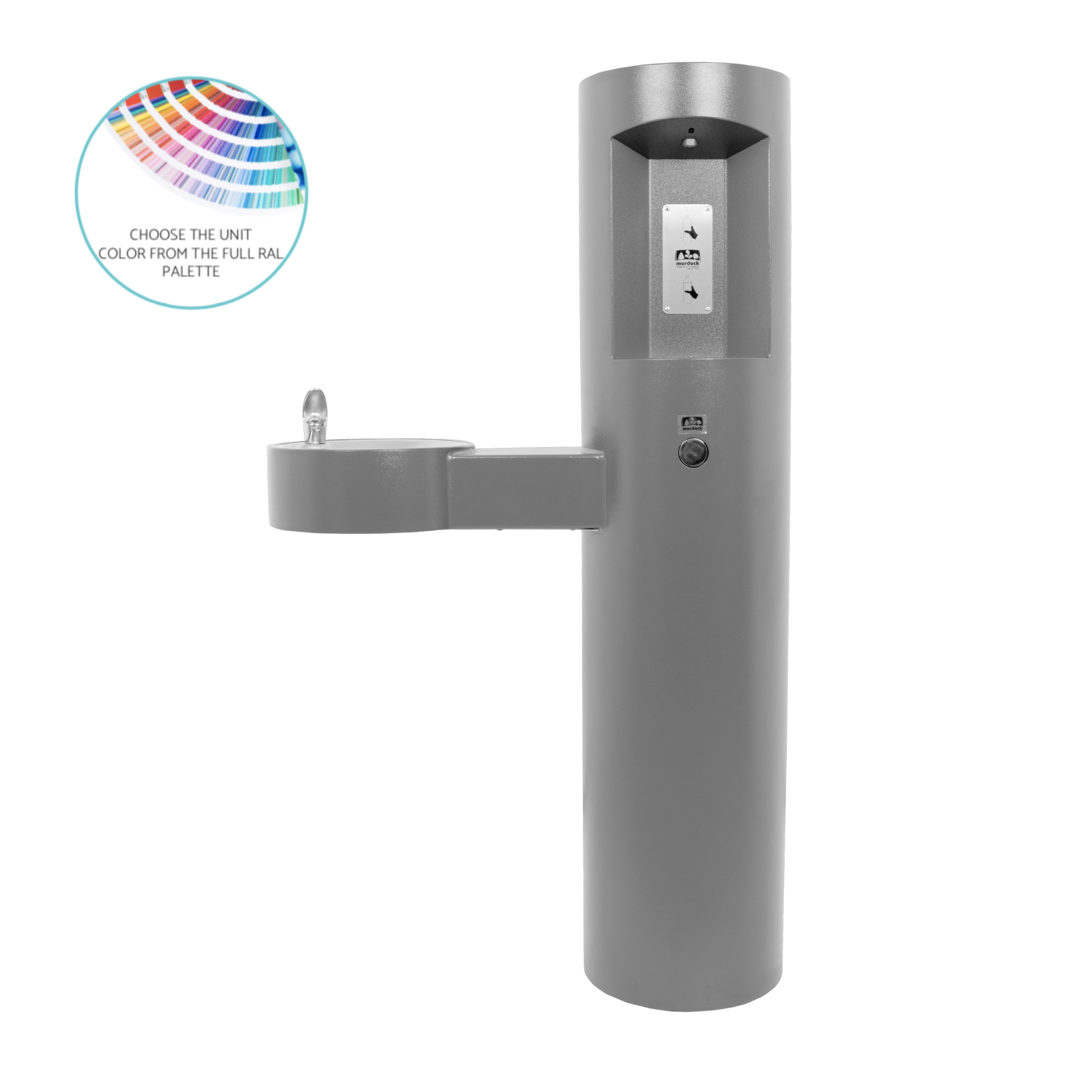 MURDOCK GYM 142.400.119 Outdoor Pedestal Bottle Filler with Barrier-Free Drinking Fountain