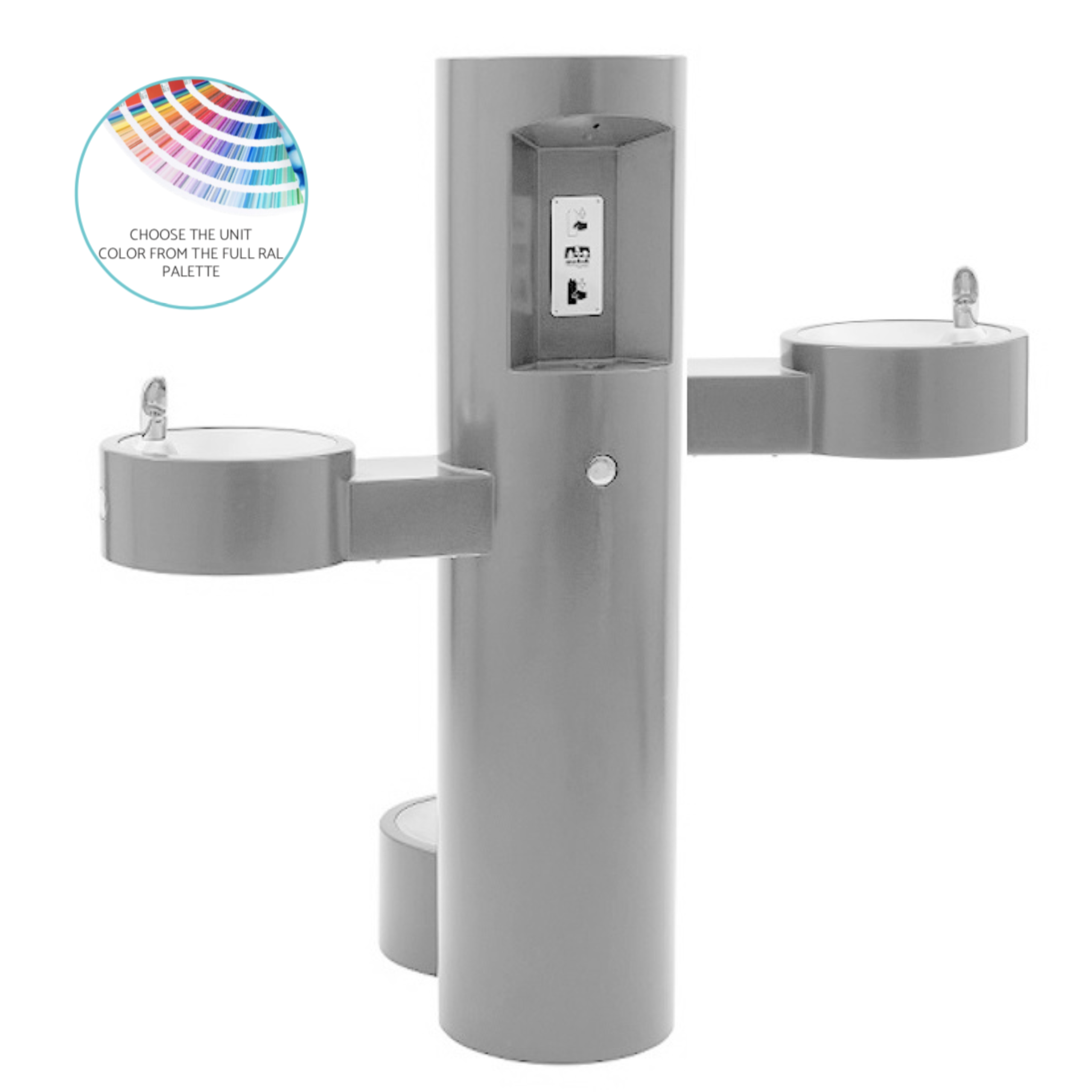 Murdock GYQ-PF | 142.400.209 | GYQ Series Pedestal Mounted Bottle Filler with Bi-Level Drinking Fountains and Pet fountain