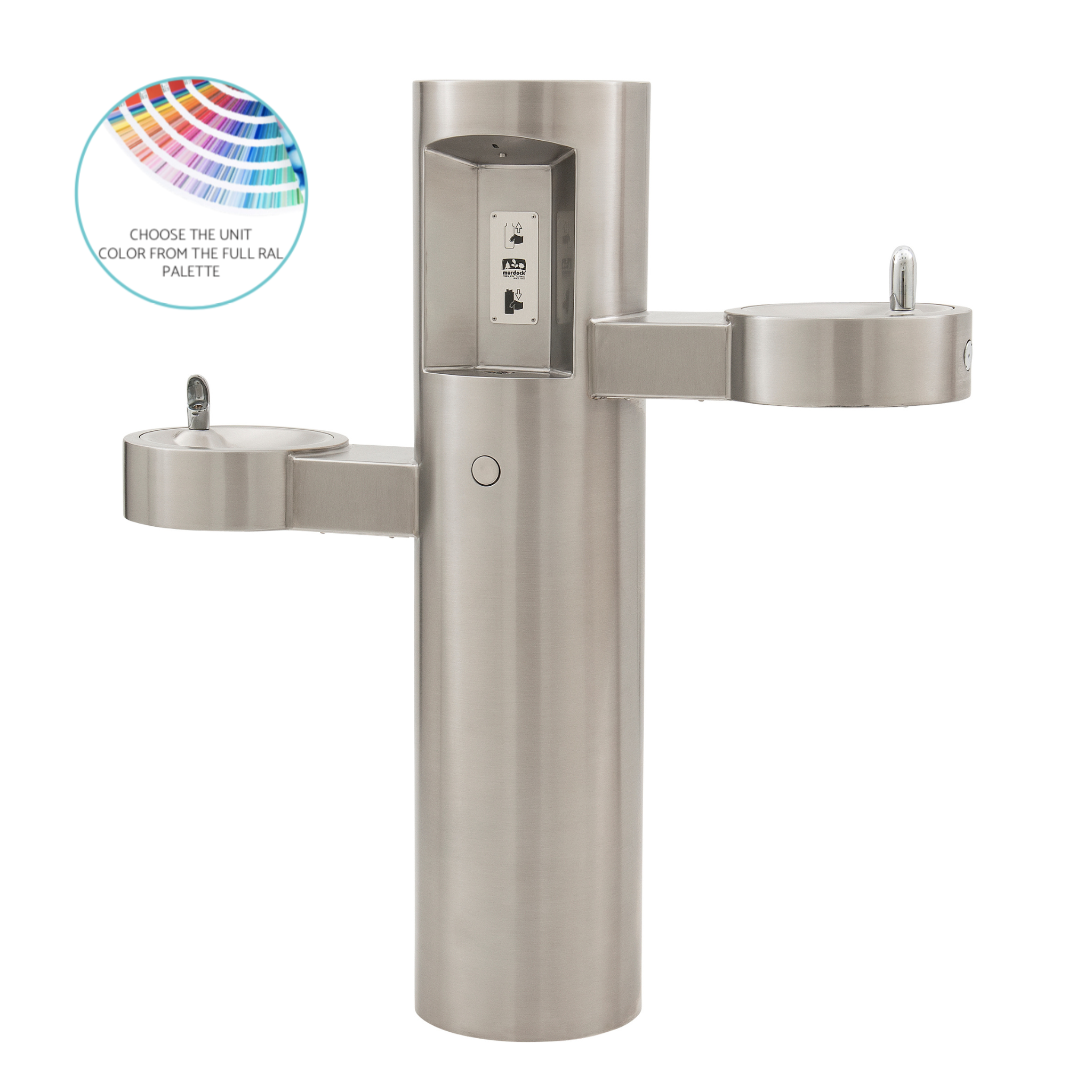 GYQ | 142.400.210 | GYQ Series Pedestal Mounted Bottle Filler with Bi-Level Drinking Fountains