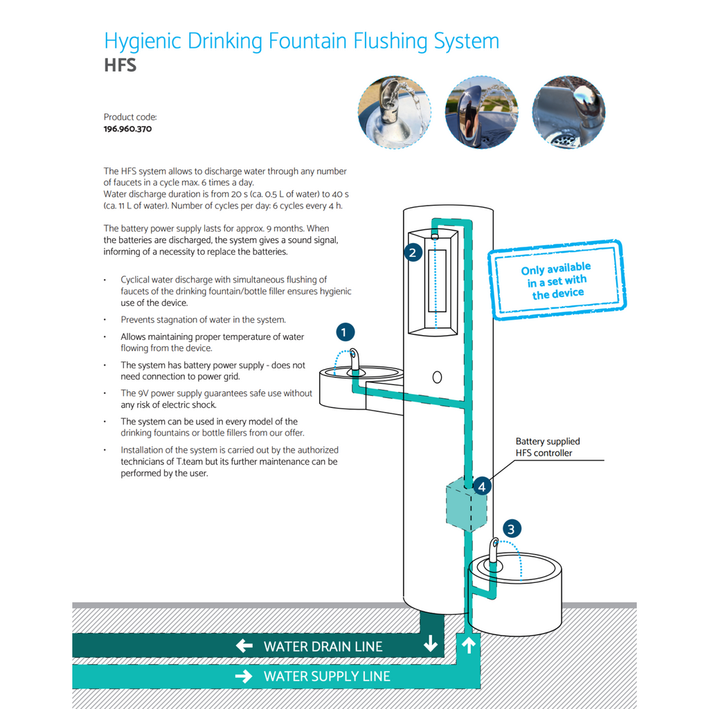 HFS | 196.960.370 | Hygienic flushing system for drinking fountains