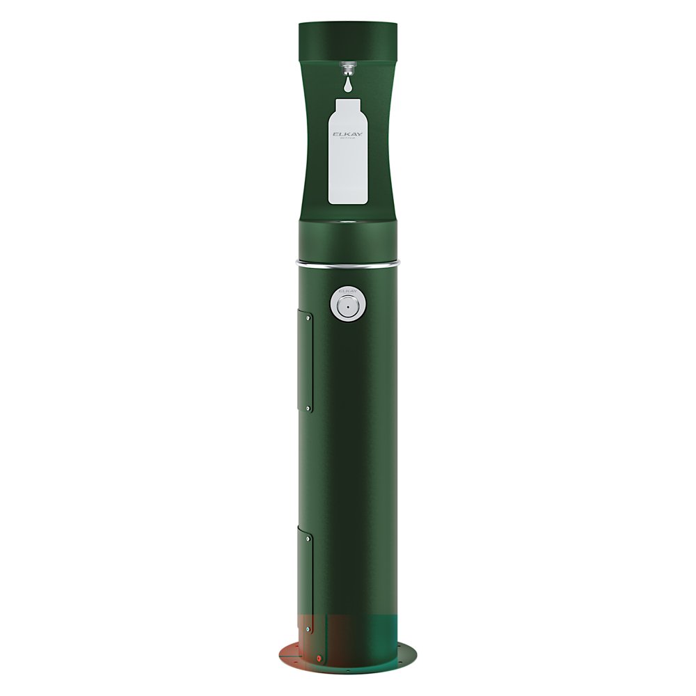LK4400BFEVG | Elkay Outdoor ezH2O® Bottle Filling Station Pedestal Non-Filtered Non-Refrigerated Evergreen