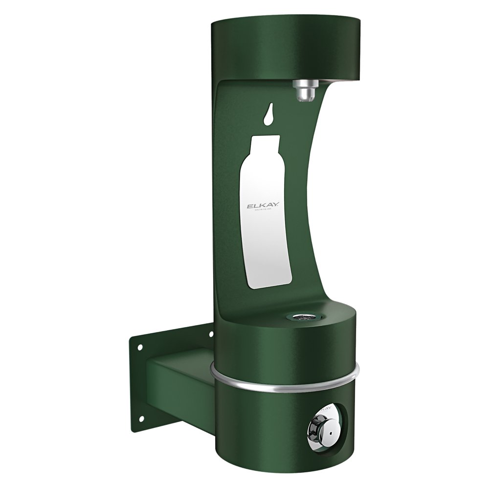 LK4405BFEVG | Elkay Outdoor ezH2O® Single Arm Bottle Filling Station Wall Mount Non-Filtered Non-Refrigerated Evergreen