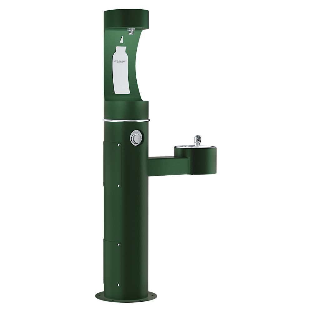 LK4420BF1UEVG | Elkay Outdoor ezH2O® Upper Bottle Filling Station Bi-Level Pedestal Non-Filtered Non-Refrigerated Evergreen