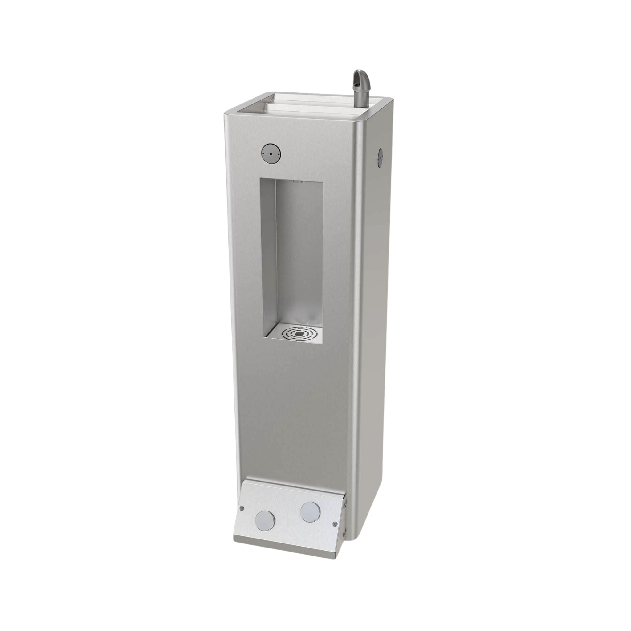 ECO-DF-BF-F | 142.500.903 | Stainless Steel Economy Outdoor Pedestal Drinking Fountain with Bottle Filler