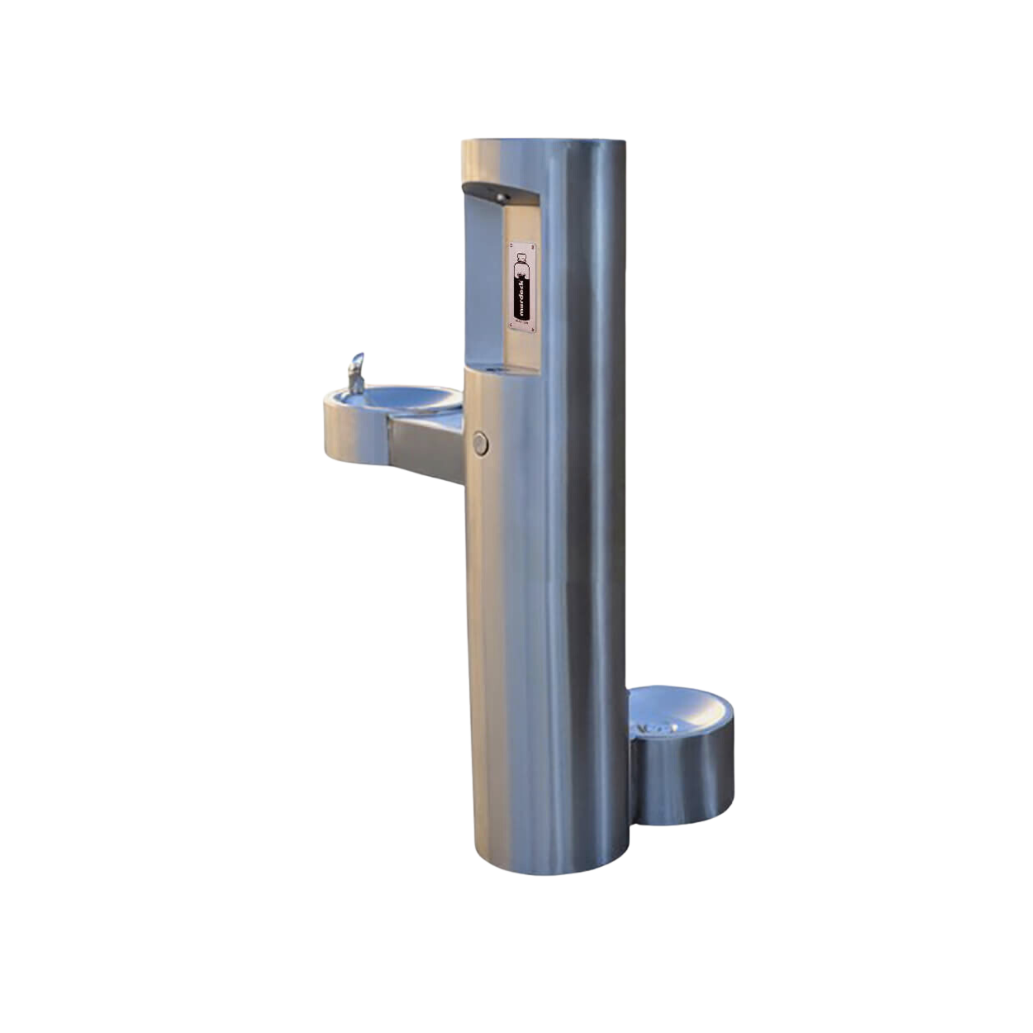 Āra brīvkrāns pudeļu uzpildei, ar padzeršanās strūklu un strūklu mājdzīvniekiem. GYM74MO-PF-BLR-KIT | 142.400.113 | Outdoor Pedestal Bottle Filler with Barrier-Free Drinking Fountain and Pet Fountain